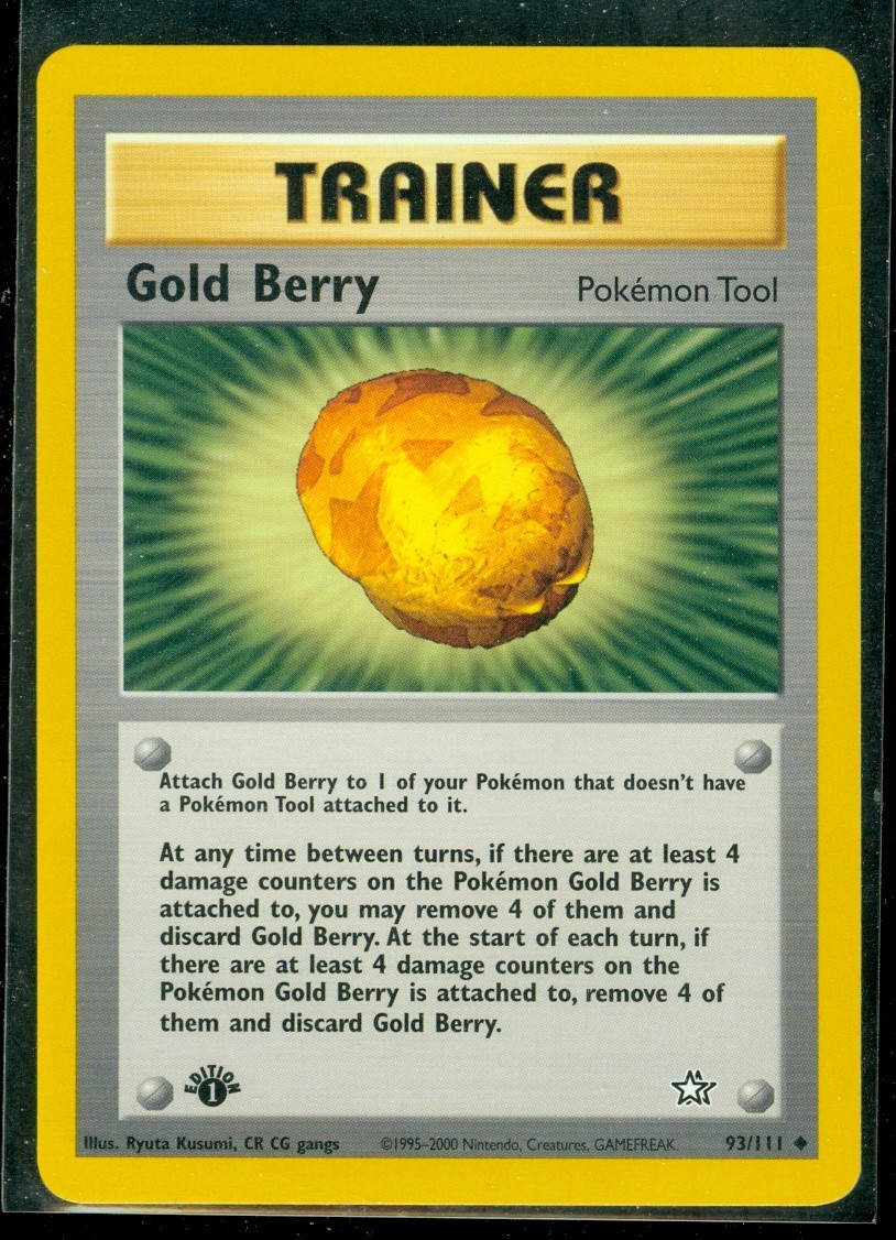 Pokemon GOLD BERRY 93/111 - 1st Edition Neo Genesis - - NEAR MINT/MINT