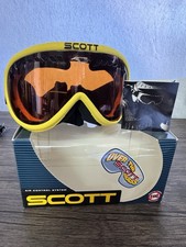 Scott Heli OTG Ski Goggles Vintage Yellow Storm Front Made in USA Original Box