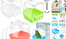 Supkiir 4Pcs Clear Bird Bath for Cage, Parakeet Bath Cage Accessories with