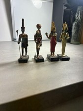 Vintage Egyptian God Figurines- Set of 4 - Resin  - Good Condition C4