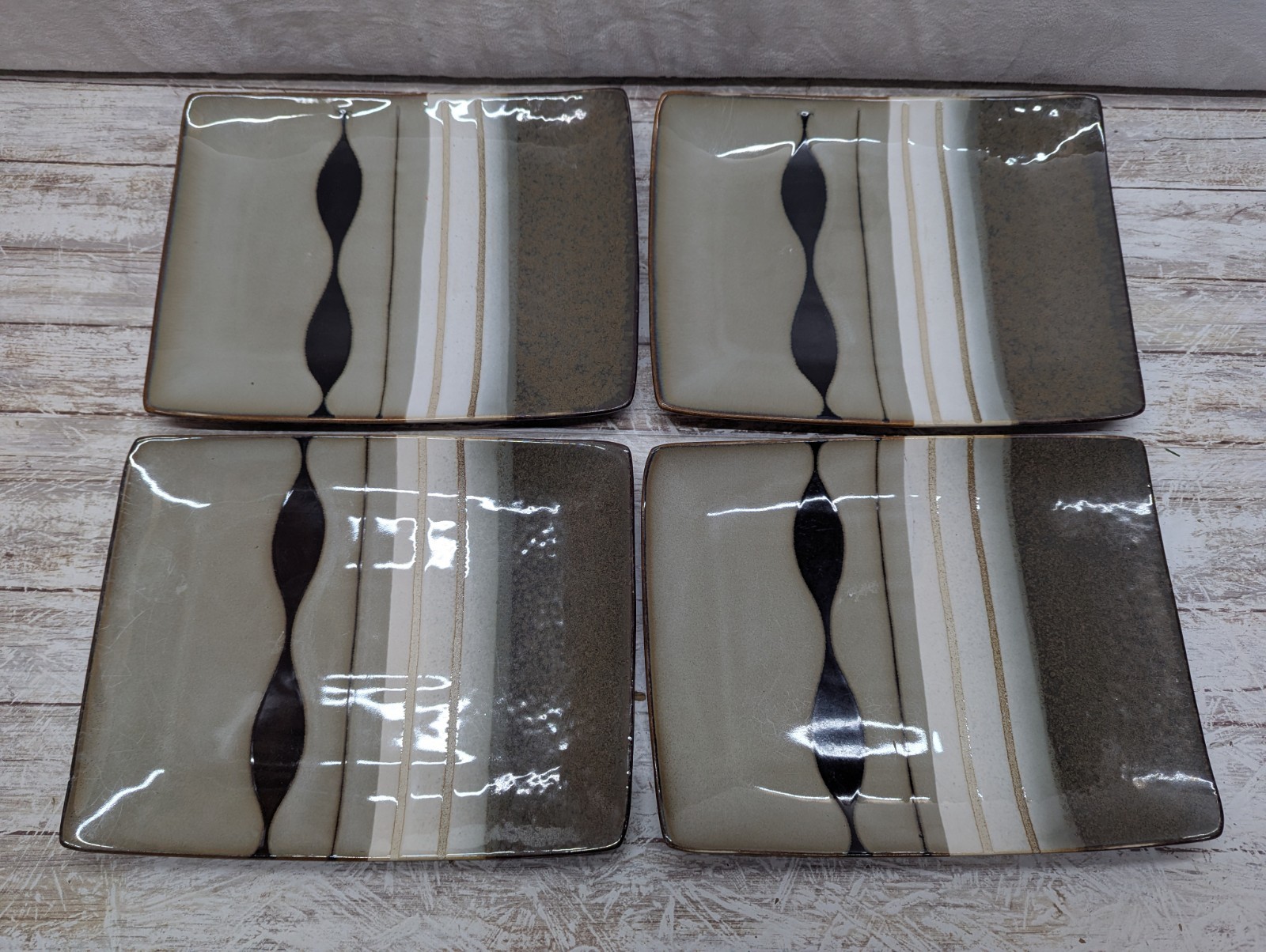 Of 4 Sango Prelude Black 4508 Rectangular 9&rdquo; X 7&rdquo; Salad 