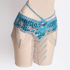 RÄUMUNGVERKAUF Wunderschöner Bauchtanz Gürtel in Türkis mit Hüftumfang 100 cm