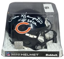 Dan Hampton HOF 2002 Signed Chicago Bears Mini Helmet AUTO BAS Hologram