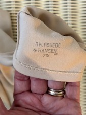 Vtg Hansen Ivory Gloves Fits Size 7.5 Nylasuede