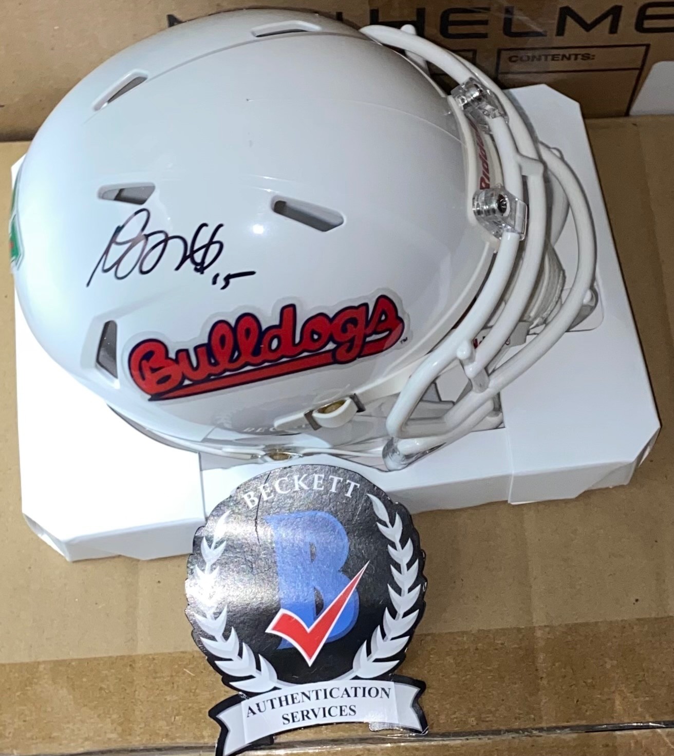 Davante Adams Autographed Signed Fresno State Bulldogs Mini Helmet Beckett Wit 