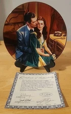 WS George Gone With The Wind Dreams Of Ashley Plate #888C 1992 With Stand & COA