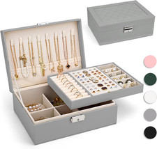 Scatola per Gioielli, Grande Portagioie Con 2 Piani, Organizzatore Di Gioielli D