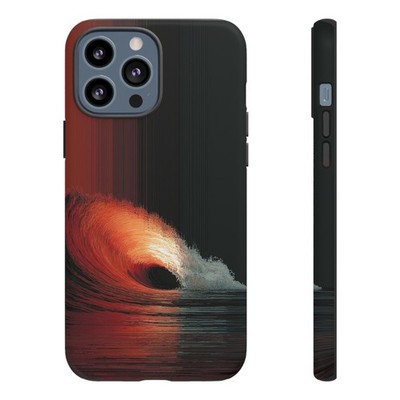 Phone Ink - iPhone | Galaxy | Pixel Case - Red Glitch Ocean Wave