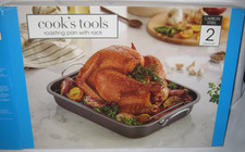 Cook's Tool Poêle à rôtir en acier au carbone avec grille (11 po par 15 po) - Neuf