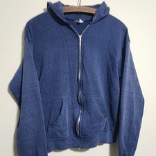 1970s Faded Zip Up Hoodie Sweatshirt Vintage USA Made Sportswear