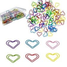 Cute Decorative Paper Clips Set 100 Count - Metal Gold, Assorted Color