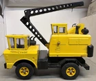 Vintage 1970's Tonka Mighty Mobile Crane Pressed Steel Yellow