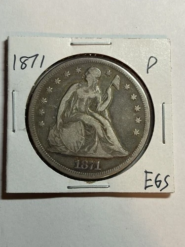 1871 US Seated Liberty Dollar $1 VF Tough Type Coin
