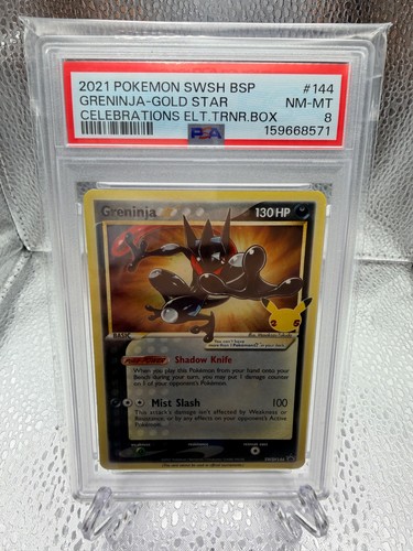 2021 POKEMON SWSH BSP CELEBRATIONS ELITE TRAINER BOX GRENINJA GOLD STAR PSA 8