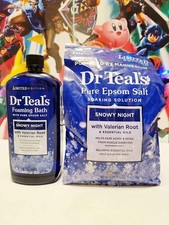 New Dr Teal's Snowy Night Pure Epsom Salt Soak  Foaming Bath Relaxation Set