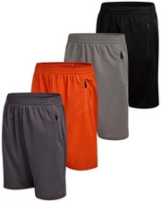 Athlete Boys Basketball Shorts - 4 Pack Athletic Gym Shorts with Elastic Wais...