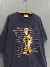 Vintage Walt Disney World Tigger Blue Cotton Men’s Tee Shirt 2XL USA Made