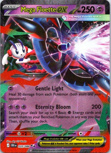 Mega Floette ex 035/086 Double Rare Chaos Rising Pokemon Holo Near Mint