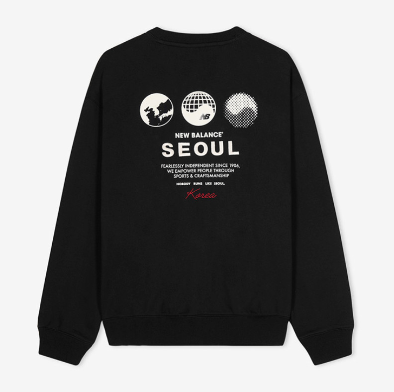 New Balance UNI Seoul Global Exclusive Sweatshirt Casual Top Black NBNCG2A013 22590₽