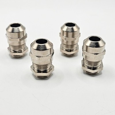EGU FKG0201875 M16 Brass Nickel Plated Cable Glands Lot of 4 New