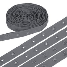 8Yard Snap Button Tape Polyester Plastic Snap Trim Sewing Press Stud Ribbon Gray