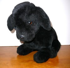 Realistic Black Labrador Dog Plush Stuffed Animal Real Soft Toys Made in England