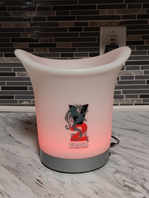 V2 Vodka Spirit Promotional Advertising LED Ice Bucket Wine Cooler With Adapter