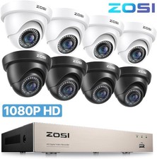 ZOSI 8CH 1080P CCTV Outdoor Security Camera System H.265 80ft Night Vision NoHDD