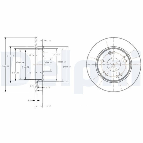 2X Delphi Bremsscheibe BG4118C FüR Honda-image