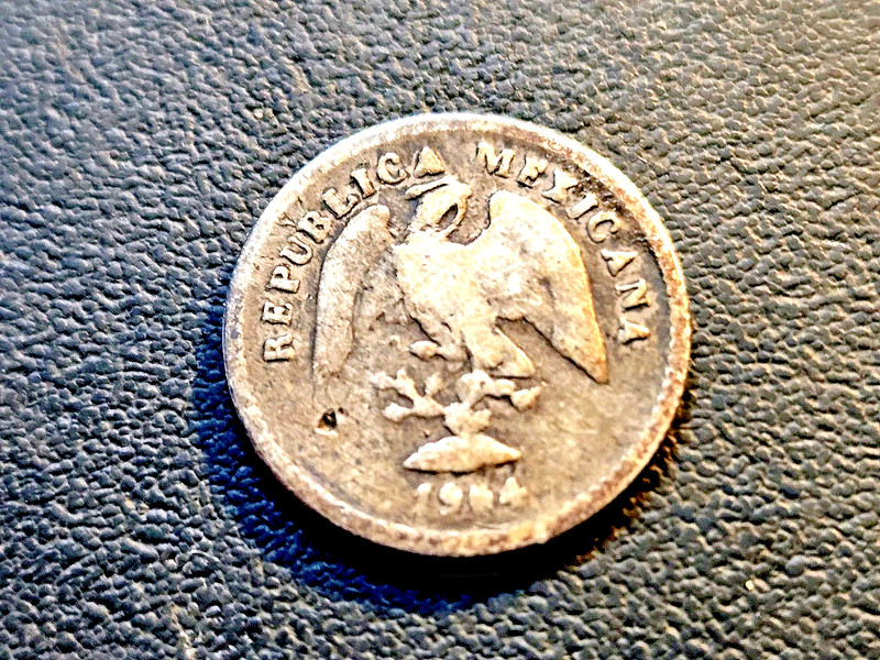 1904 MEXICO 🇲🇽 SILVER 5 CENTAVOS 14MM 1.34GRAMS dig obverse