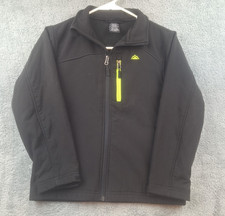 Snozu Jacket Boys 8 Youth Extreme Cold Gear Softshell Fleece Lined Black Green