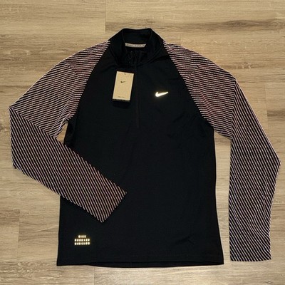 Nike Running Element Division Men's Half Zip Pullover Black FZ1127-010 - Small