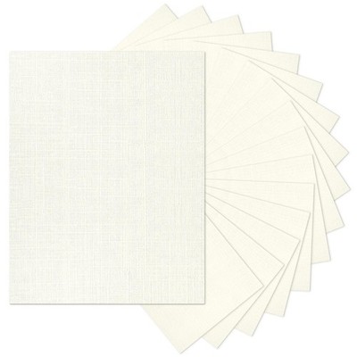 8.5 x 11 Ivory Textured Cardstock Linen Paper, Light Cream Cardstock Wedding ...