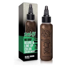 Tomb45 Beard & Lineup Enhancement (Brown/Black) - Water-proof, Shampoo safe, Saf