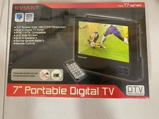 Eviant LCD Digital TV T7 7" Portable TV: AC Adaptor, Remote Control, Sealed Box