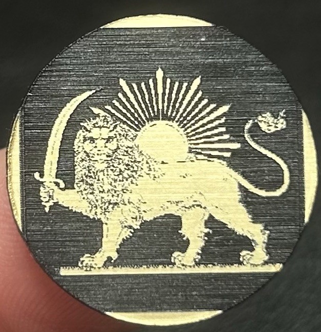 Gold Black Persian Lion & Sun Round Acrylic Medallion For Jewelry Making 
