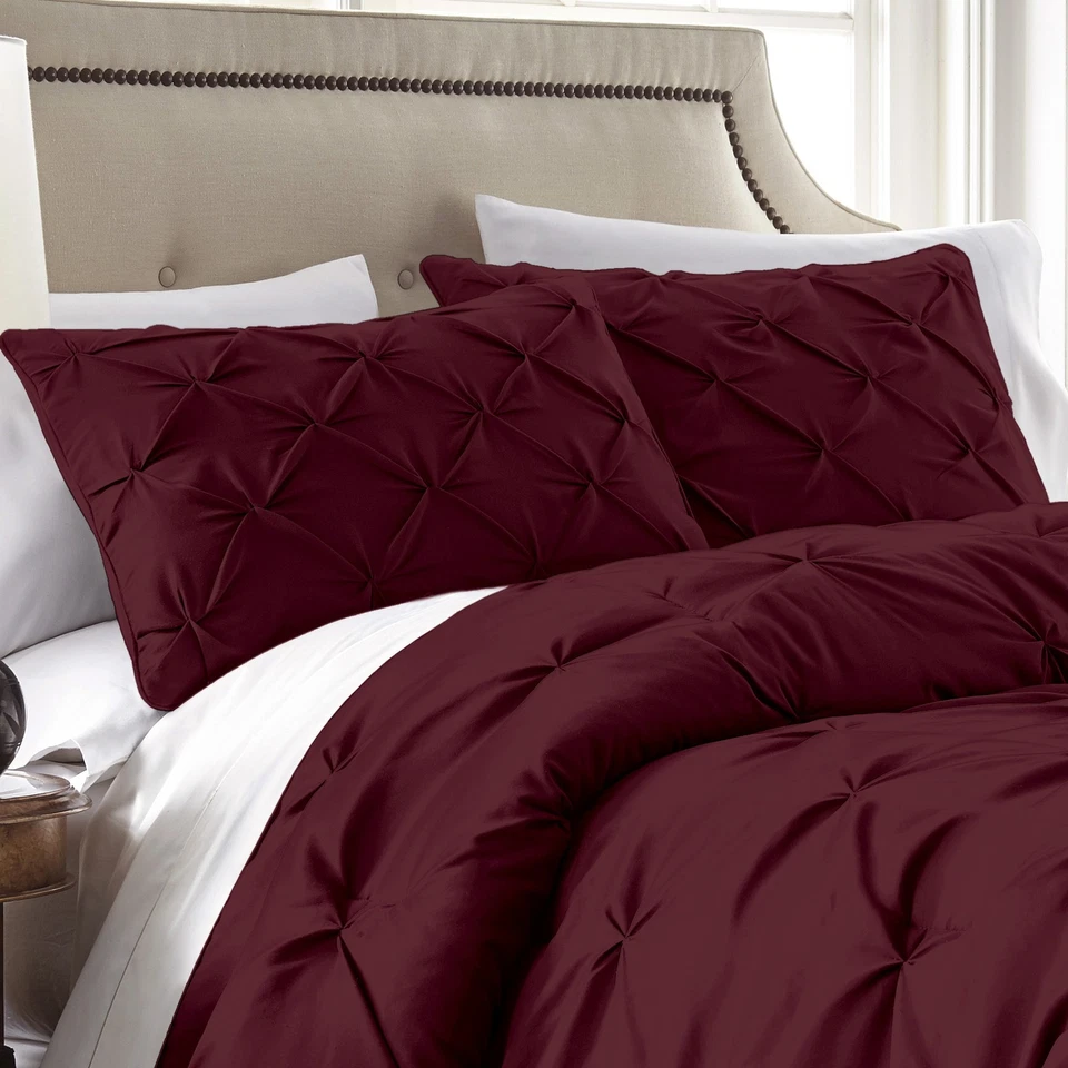 Chezmoi Collection Berlin Pinch Pleat Pintuck Bedding Comforter Set All Sizes - Image 3 of 4