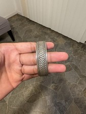 Braided Sterling Cuff Bracelet 925 Silver Men