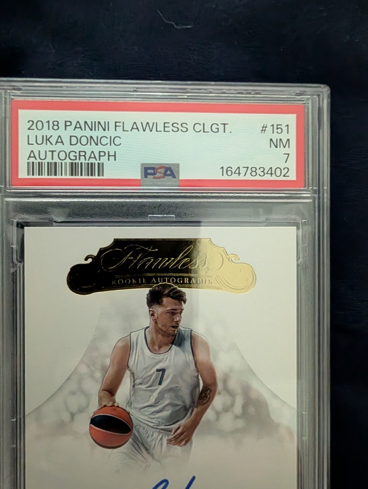 2018 Flawless Collegiate Luka Doncic RC AUTO. PSA 7 view 3