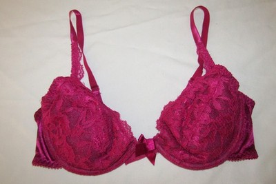Vintage Delicates Underwire Bra 36B Rose Pink 2170R Lace Pads