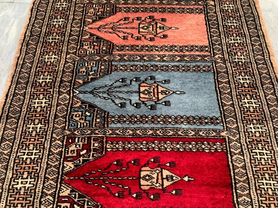 2x6 ft Vintage Afghan Hallway Runner Rug Kitchen Home Decor Runner Area Wool Rug - Image 2 of 4