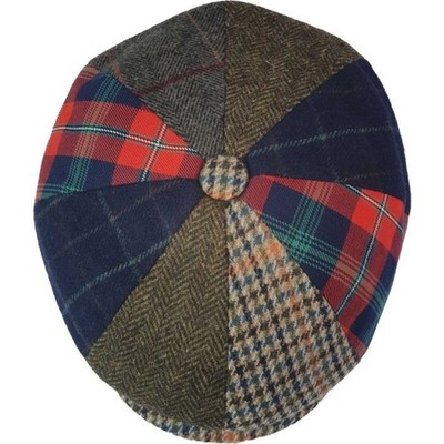 Majorwear 8-Panel Patchwork Zeitungsjungenmütze gesteppt Satinfutter Vintage Style Cap
