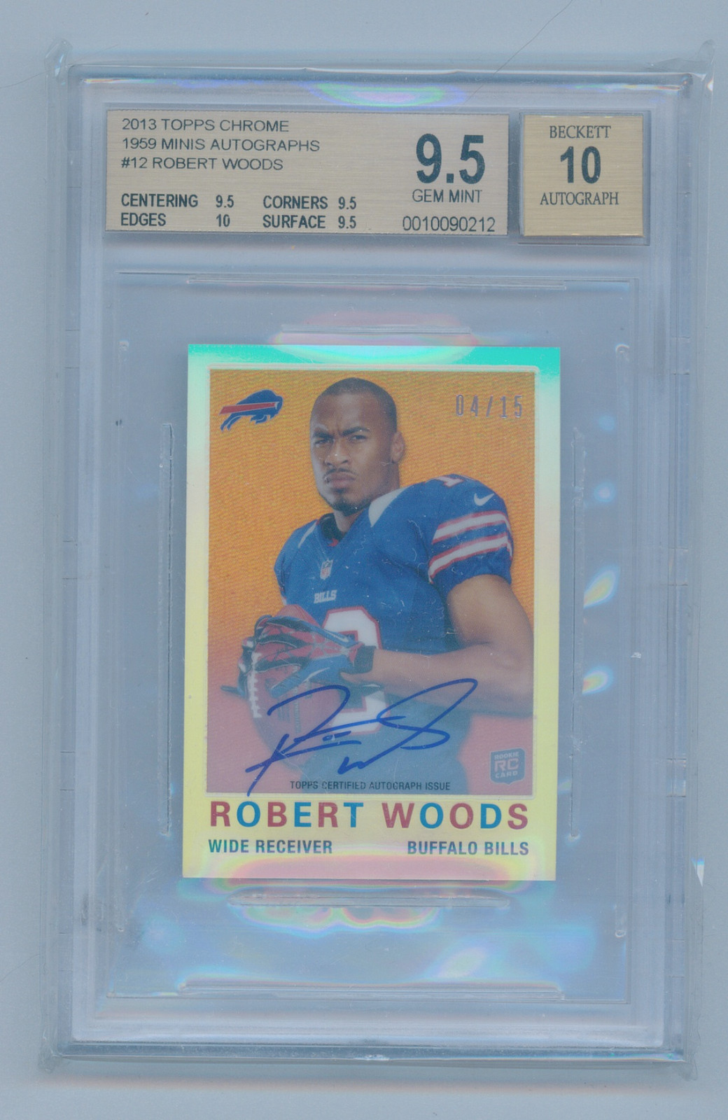 Robert Woods #12 (Football Cards 2013 Topps Chrome 1959 Mini) — is it worth grading?