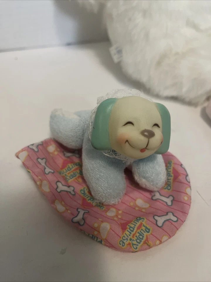 Antigo Dan Dee anos 80/90? Poodle de pelúcia surpresa para filhotes com 3 bebês de rosto de borracha - Imagem 4 de 4