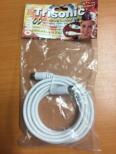 Tri-Sonic RG-59U Coaxial Cable 9 Ft TS-FF-09WH #9D - 第 1/7 張圖片