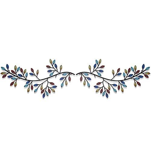 Hotop 2 Pieces Metal Tree Leaf Wall Decor Vine Olive Branch Leaf Bright Color - Picture 1 of 6