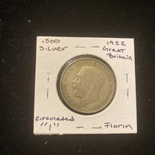 1922 GREAT BRITAIN FLORIN Circulated &ldquo;1&rdquo; .500 Silver King George