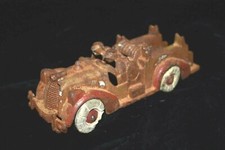 Antique Cast Iron Arcade Fire Truck With White Rubber Wheels RUSTED