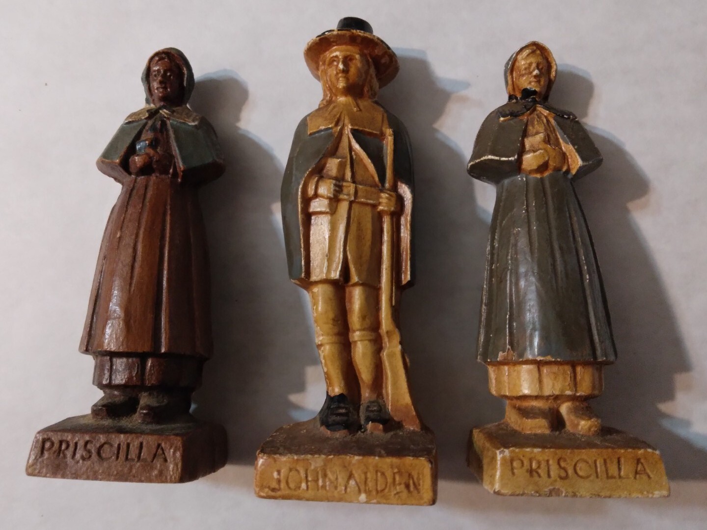 3 Vtg Syroco Wood Figures 4
