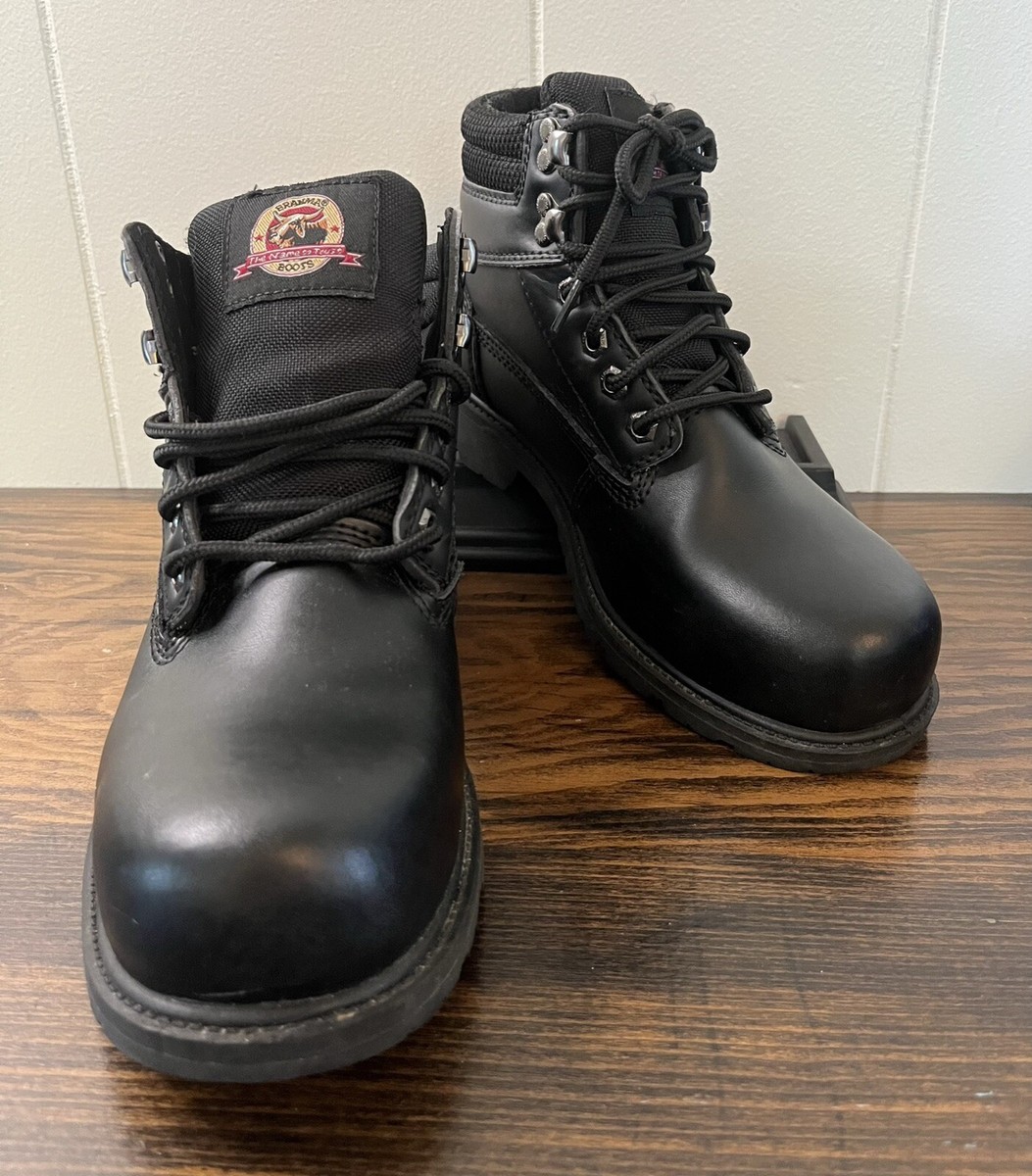 Brahma F2413-11 Black Leather Steel Toe Lace Up Work Ankle  display picture 1